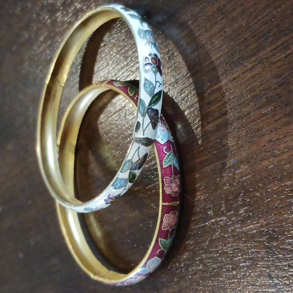 Estate Vintage Cloisonne Bangles